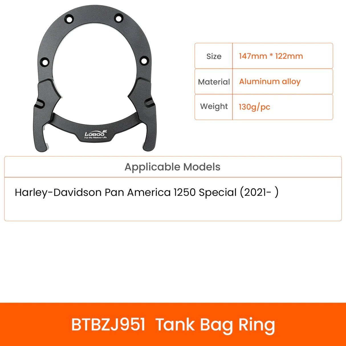 BTBZJ951 | Harley DAVIDSON  | Pan America 1250 special | 2021 - 2025 | Loboo | Tank Bag Ring
