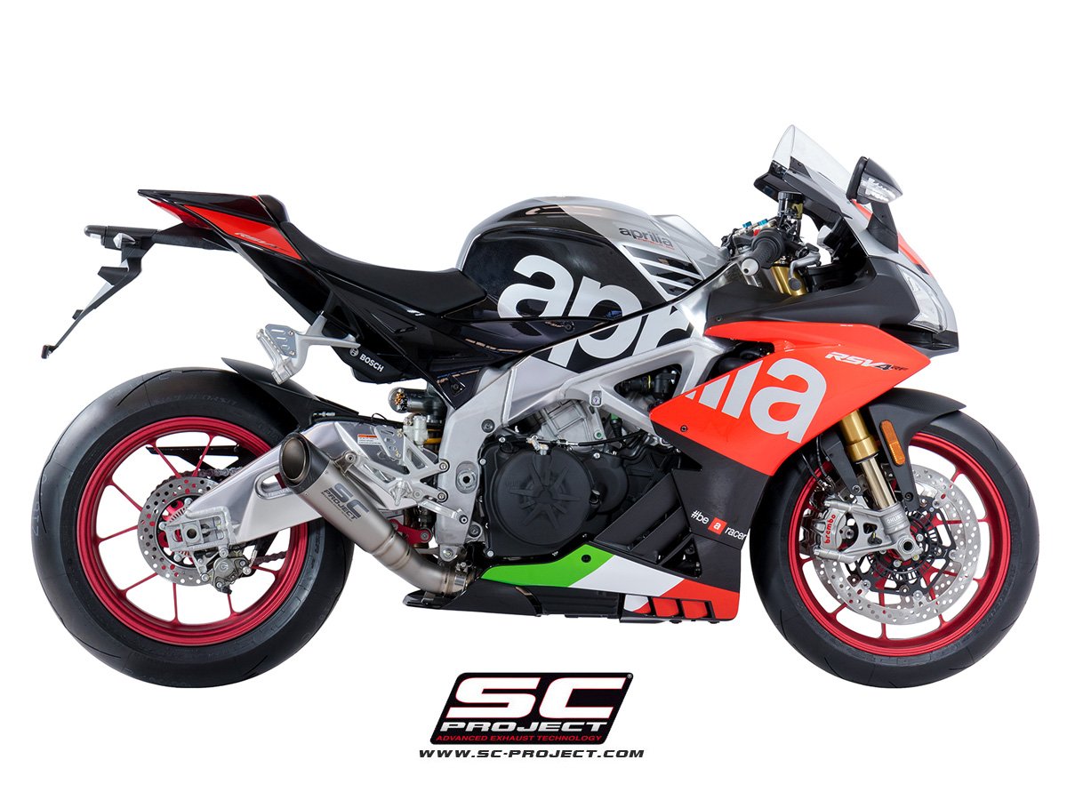 SCE018 | APRILIA | RSV4  - RF - RR | 2018 - 2020 | SC Project | S1 Muffler, low position, titanium