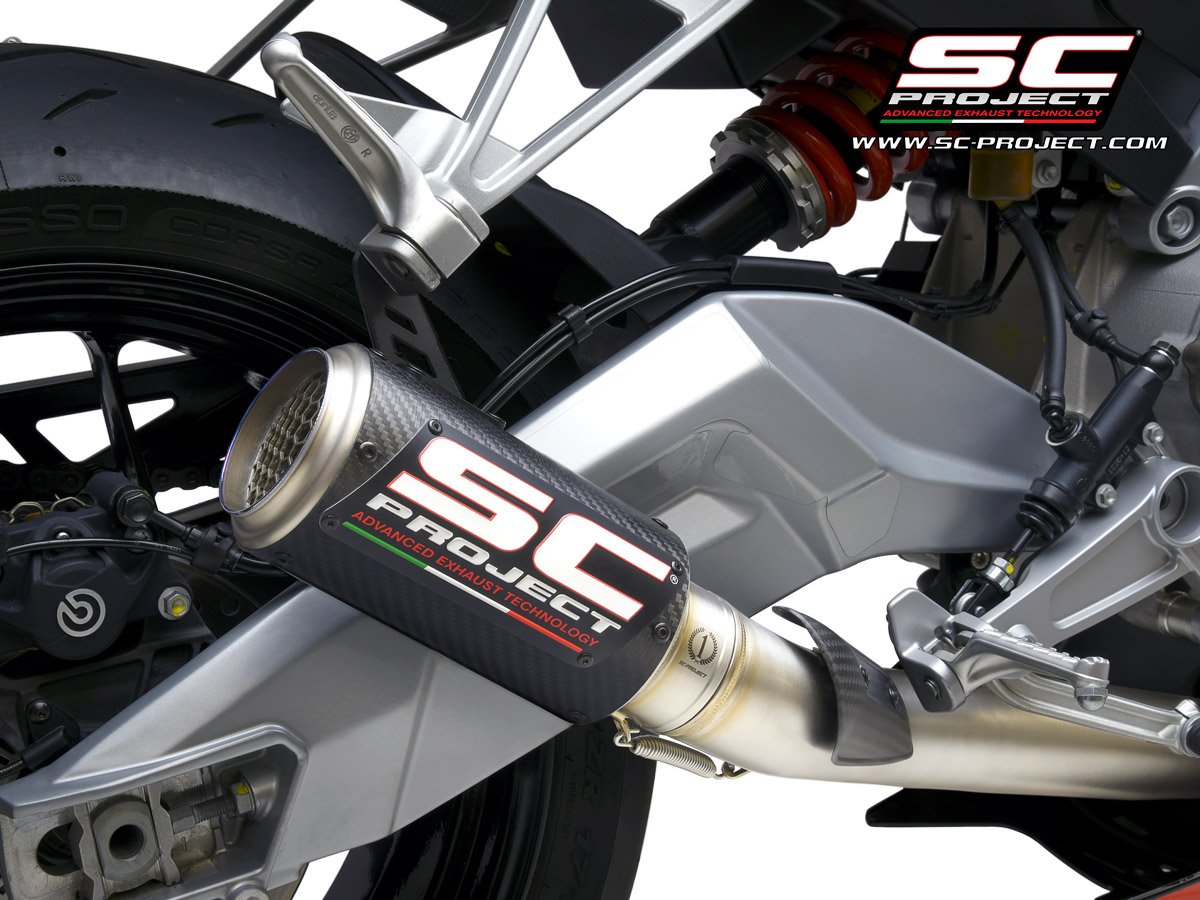 SCE289 | APRILIA | RS660 | 2020 - 2023 | SC Project | Full exhaust system 2-1, Stainless steel, with CR-T Carbon Fiber Muffler - Image 3