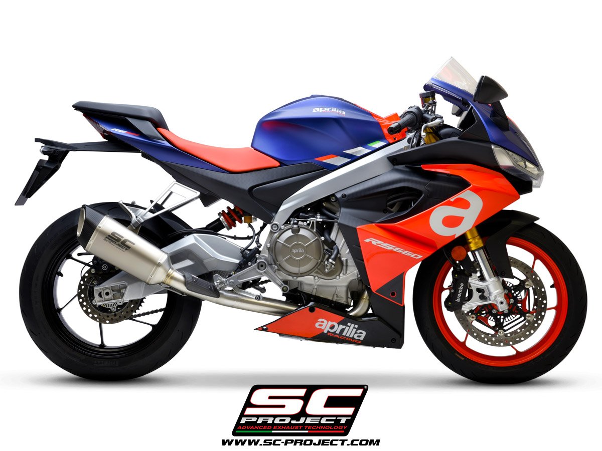 SCE288 | APRILIA | RS660 | 2020 - 2023 | SC Project | Full exhaust system 2-1, Stainless steel, with SC1-R Titanium Muffler