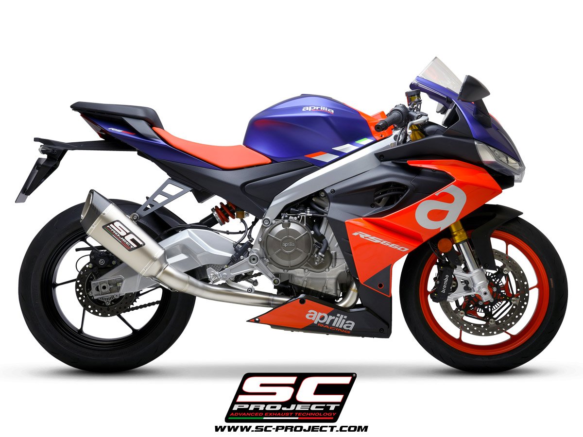 SCE283 | APRILIA | RS660 | 2020 - 2023 | SC Project | Full exhaust system 2-1 "Trofeo", titanium, with SC1-R Titanium Muffler