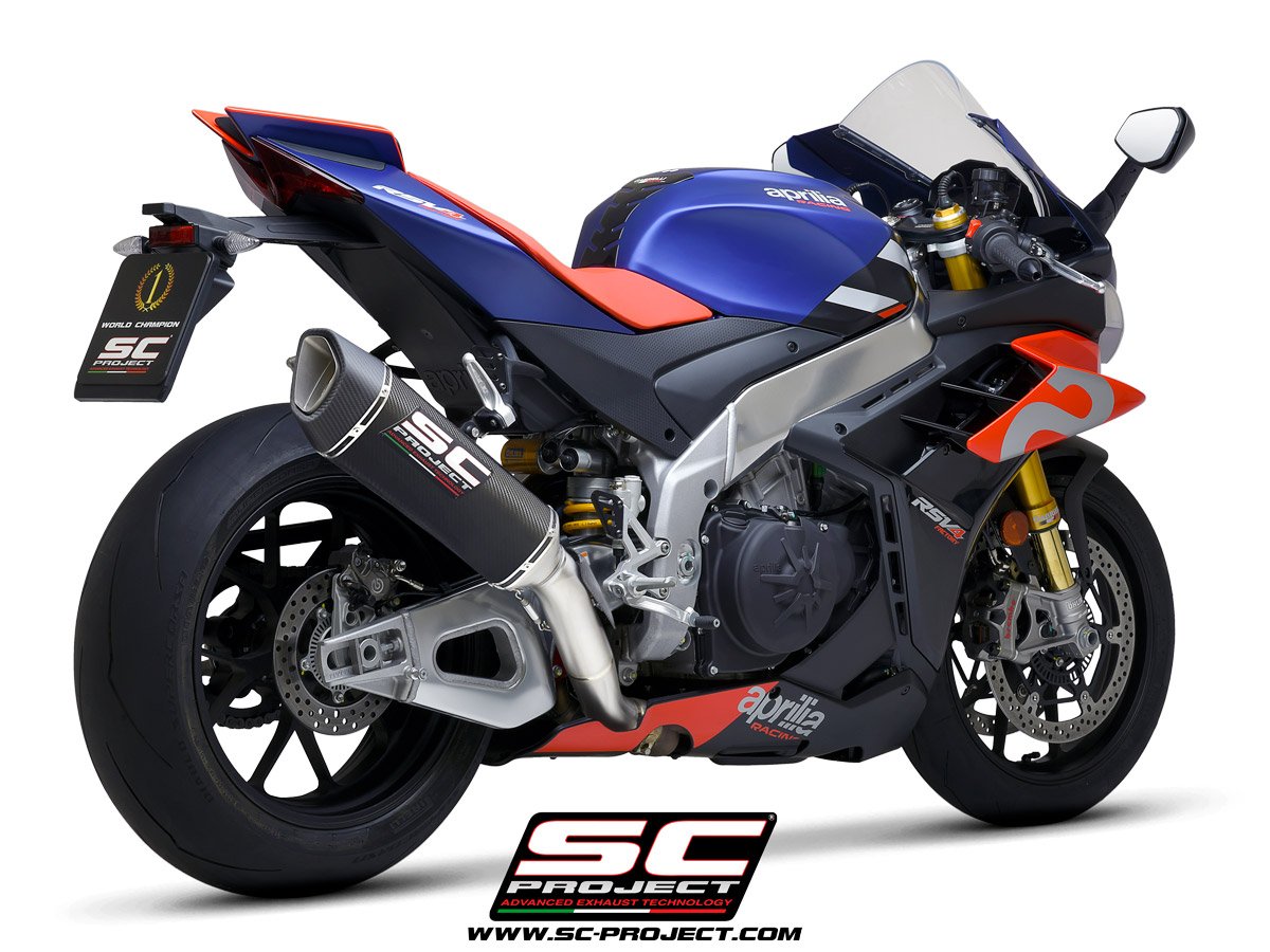 SCE274 | APRILIA | RSV4 | 2021 - 2023 | SC Project | FACTORY SC1-R Carbon Fiber Muffler (350mm)
