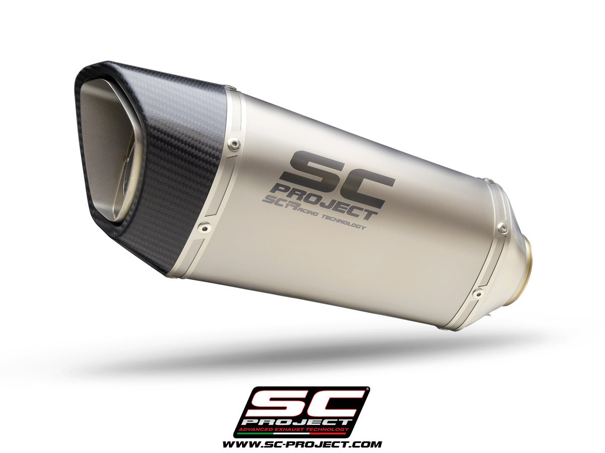 SCE273 | APRILIA | RSV4 | 2021 - 2023 | SC Project | FACTORY SC1-R Titanium Muffler (250mm), with titanium exhaust valve