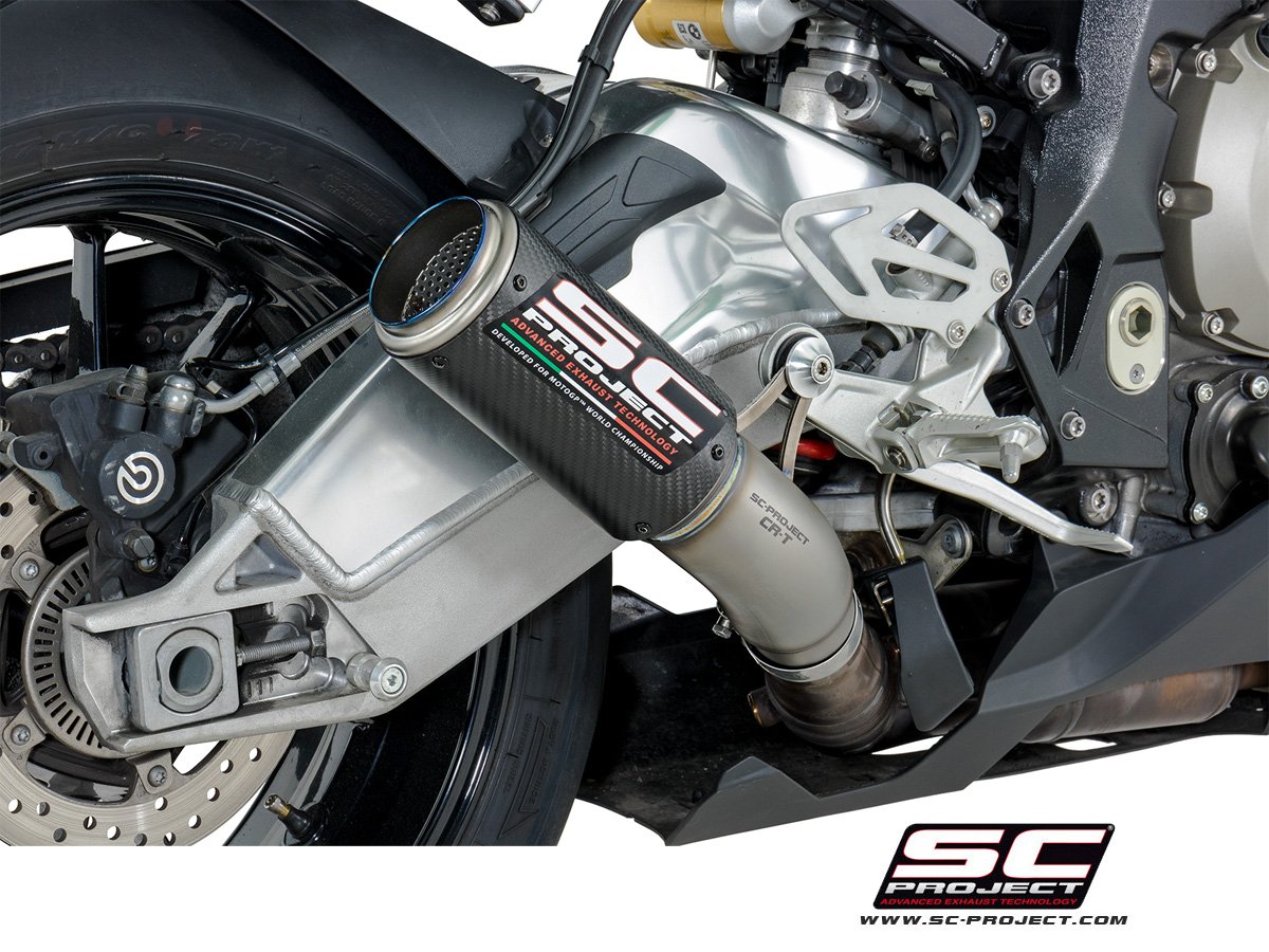 SCE318 | BMW | S1000RR | 2015 - 2016 | SC Project | CR-T carbon fiber Muffler with full titanium link pipe