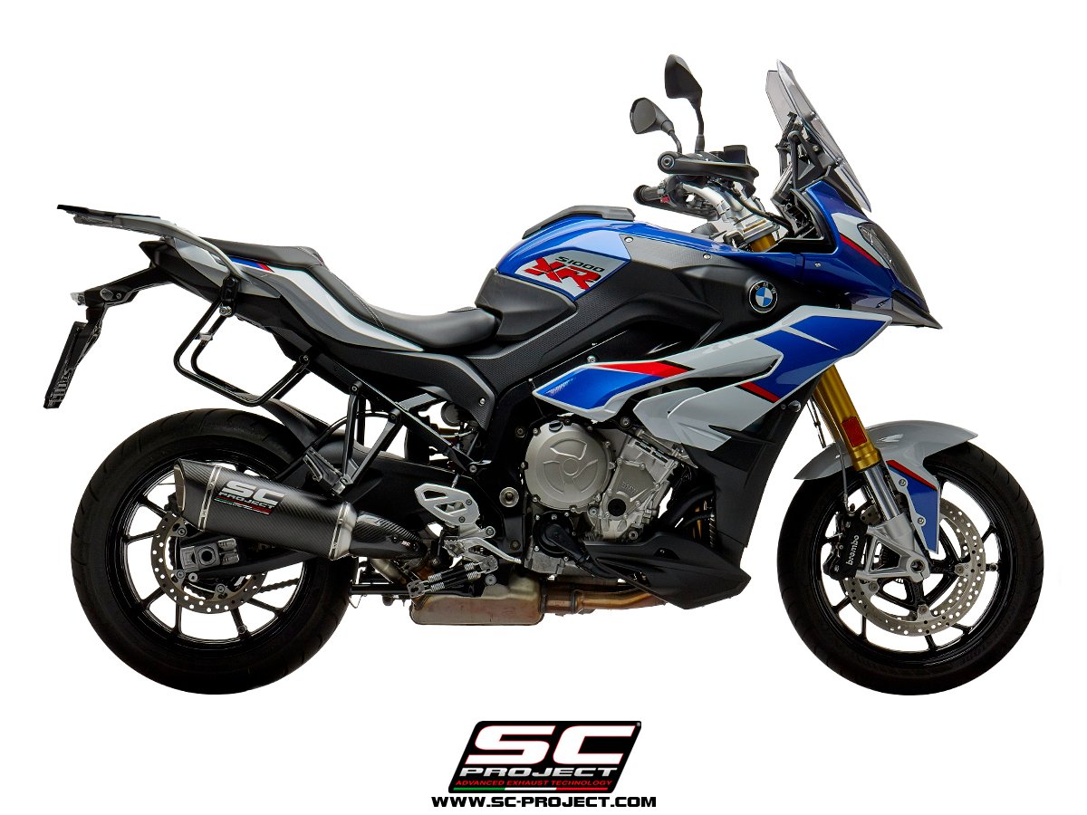 SCE332 | BMW | S1000XR | 2017 - 2019 | SC Project | SC1-R Carbon Fiber Muffler, low position, with Carbon fiber end cap