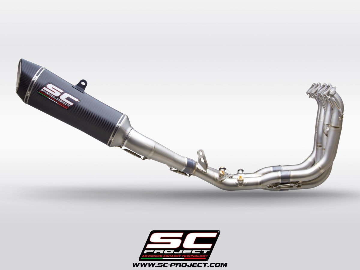 SCE298 | BMW | S1000RR | 2020 - 2022 | SC Project | EURO 5 Full Exhaust System 4-1, Titanium, with Carbon SC1-R Muffler