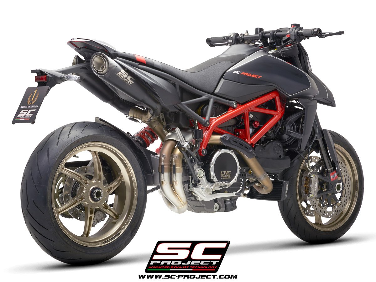 SCE264 | DUCATI | HYPERMOTARD 950 - RVE - SP | 2019 - 2021 | SC Project | EURO 4 De-cat link pipe compatible with original, S1, SC1-M, S1-Carbon, SC1-R, CR-T M2 Mufflers (mufflers not included)