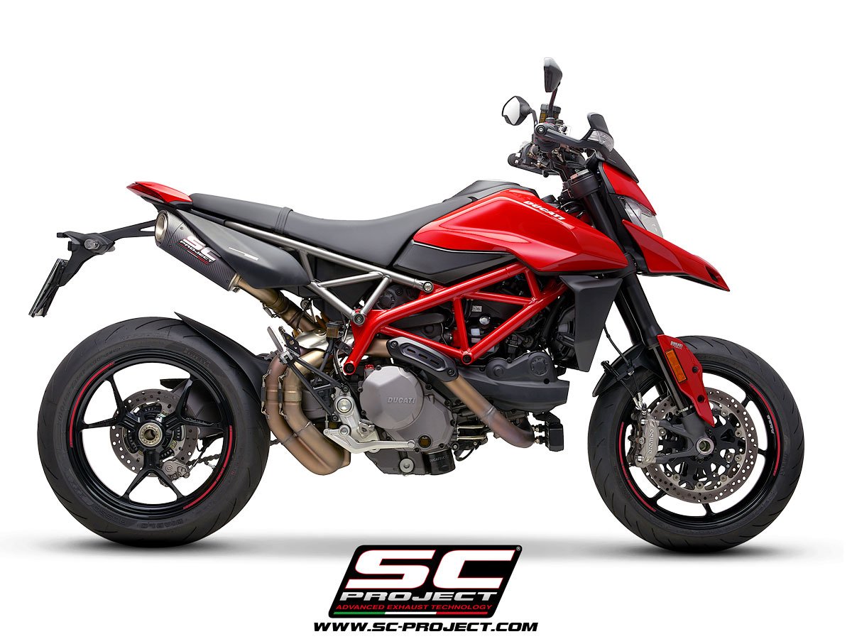 SCE262 | DUCATI | HYPERMOTARD 950 - RVE - SP | 2019 - 2021 | SC Project | EURO 4 Pair of S1-Carbon Mufflers, carbon fiber