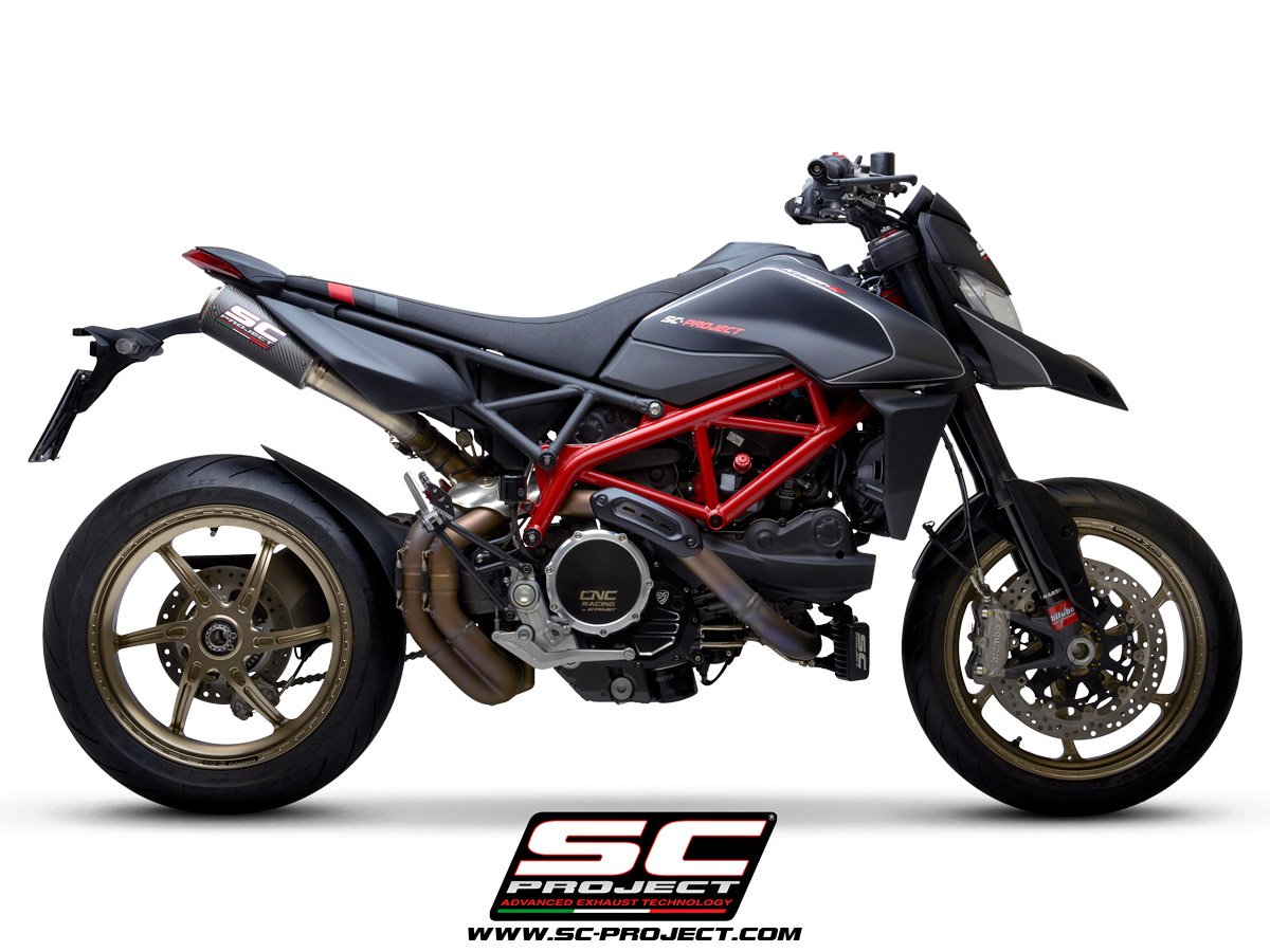 SCE263 | DUCATI | HYPERMOTARD 950 - RVE - SP | 2019 - 2021 | SC Project | EURO 4 Pair of CR-T M2 Mufflers, carbon fibre