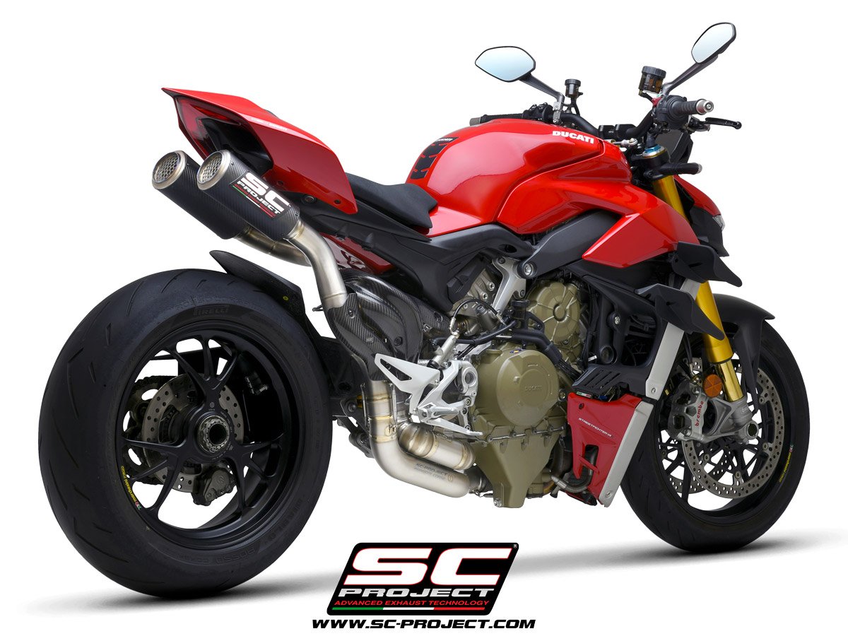 SCE247 | DUCATI | STREETFIGHTER V4 | 2020 | SC Project | Half-system 2-1-2 titanium system, with double CR-T M2 mufflers carbon fiber - Image 12