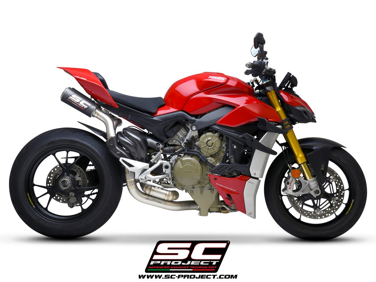 SCE247 | DUCATI | STREETFIGHTER V4 | 2020 | SC Project | Half-system 2-1-2 titanium system, with double CR-T M2 mufflers carbon fiber