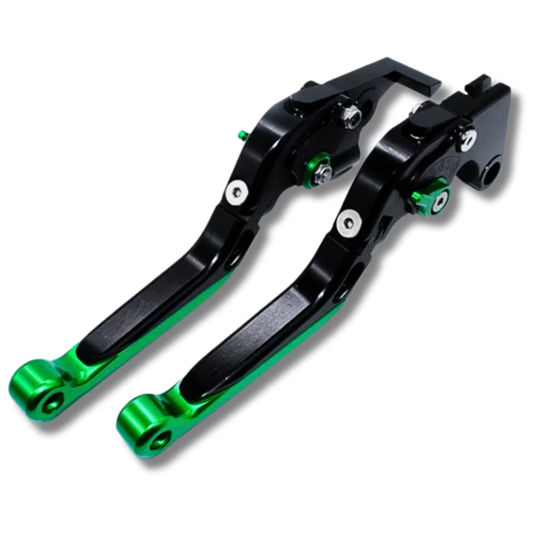 BLK-21124 | Kawasaki | ZX-6R | Savage | Adjustable Folding Levers - BLACK
